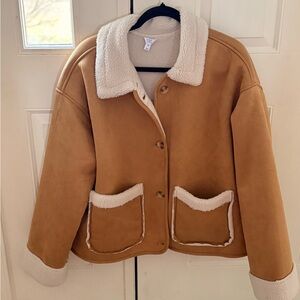 Tan Shearling-Lined Women's Jacket